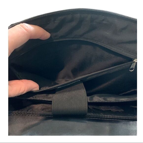 COLDWATER CREEK Laptop Bag Tote Black Faux Leather - Picture 7 of 10